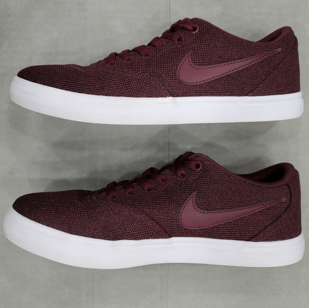 Nike SB Check sneakers women's size 9 burgundy knit fabric SolarSoft insole - Picture 7 of 15